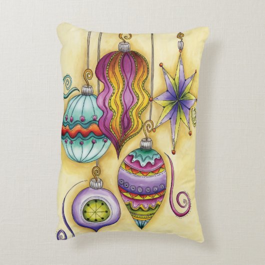 美しいガラスカラフルクリスマスオーナメント アクセントクッション (裏面(縦))