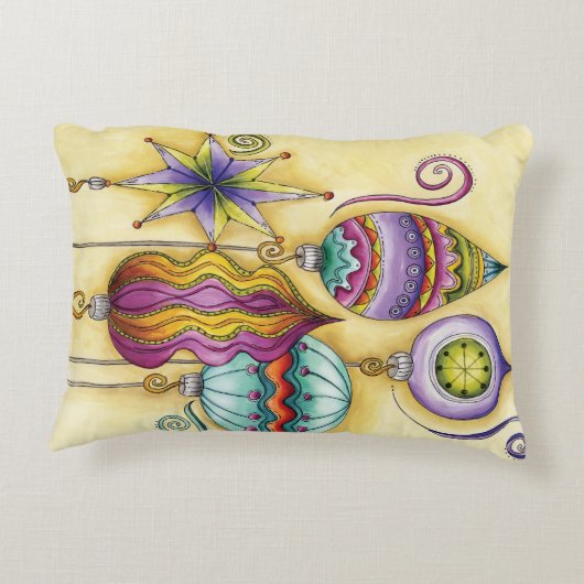 美しいガラスカラフルクリスマスオーナメント アクセントクッション (裏面)