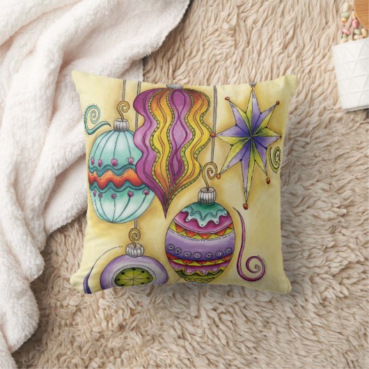 美しいガラスカラフルクリスマスオーナメント クッション (ブランケット)