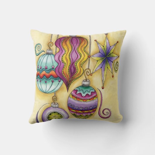 美しいガラスカラフルクリスマスオーナメント クッション (裏面)