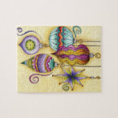 美しいガラスカラフルクリスマスオーナメント ジグソーパズル (横)