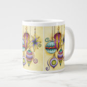 美しいガラスカラフルクリスマスオーナメント ジャンボコーヒーマグカップ (正面右)