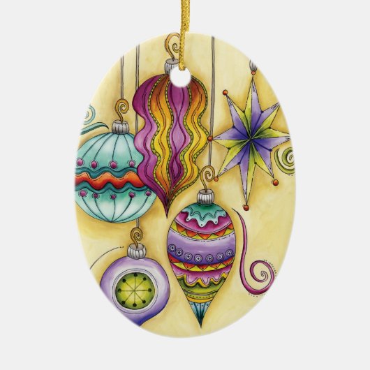 美しいガラスカラフルクリスマスオーナメント セラミックオーナメント (正面)