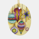 美しいガラスカラフルクリスマスオーナメント セラミックオーナメント (裏面)