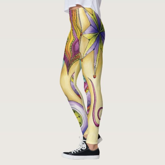 美しいガラスカラフルクリスマスオーナメント レギンス (左)