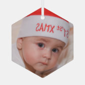 美しいガラス写真クリスマスオーナメント ガラスオーナメント (裏面)