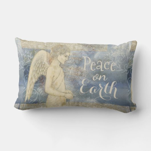 美しいガーディアンエンジェルソフトブルース、枕 ランバークッション (裏面)
