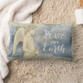 美しいガーディアンエンジェルソフトブルース、枕 ランバークッション (ブランケット)