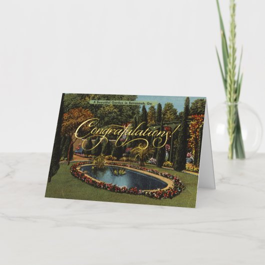 美しいガーデンサバンナGAポストカードアートグリーティング 箔グリーティングカード (正面)