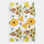 美しいガーデンビーヒマワパタン キッチンタオル (縦)