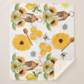 美しいガーデンビーヒマワリ シェルパブランケット (正面)