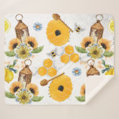 美しいガーデンビーヒマワリ シェルパブランケット (正面(横))