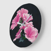美しいガーデンピンクマレーバラ花 ラージ壁時計 (傾斜)