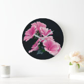 美しいガーデンピンクマレーバラ花 ラージ壁時計 (ホーム)