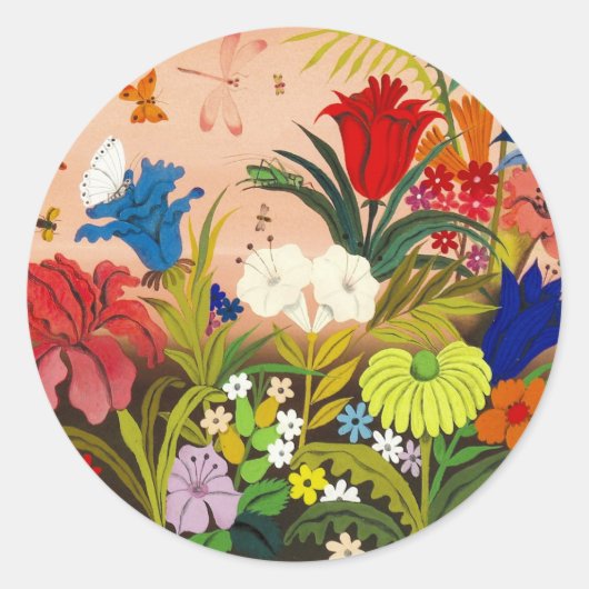 美しいガーデンラウンドステッカー ラウンドシール (正面)