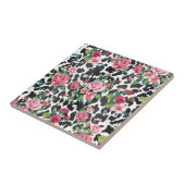 美しいガーリートレンディーヴィンテージバラとヒョウ タイル (側面)