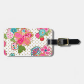 美しいガーリートレンディー日本の春フローラ ラゲッジタグ (正面横)