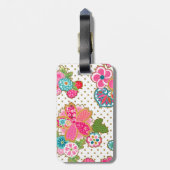 美しいガーリートレンディー日本の春フローラ ラゲッジタグ (裏面縦)