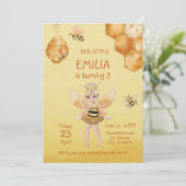 美しいガーリーハニービー5th誕生日パーティー 招待状 (スタンド正面)