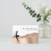 *~*美しいガーリーバラ金ゴールドロングヘア女神 名刺 (スタンド正面)