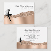 *~*美しいガーリーバラ金ゴールドロングヘア女神 名刺 (正面/裏面)