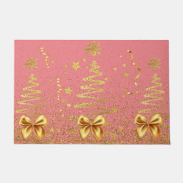 美しいガーリー釉薬金ゴールドの木は可愛いピンクモダン色 ドアマット