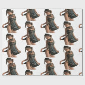 美しいガールオンビューティフルラッピング紙 ラッピングペーパー (フラット)