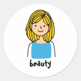 美しいガールキャラクターシールとラベル ラウンドシール