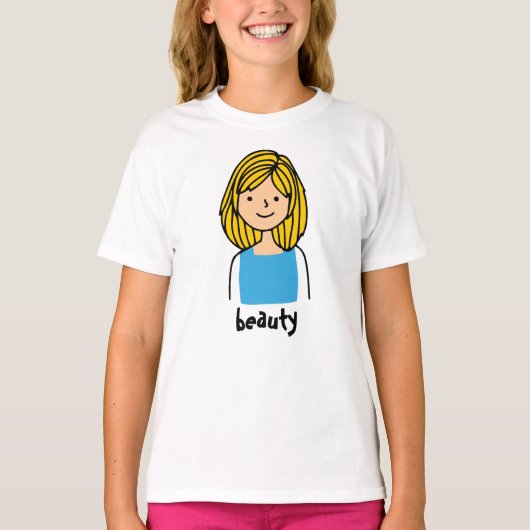 美しいガールキャラクターTシャツ Tシャツ (正面)