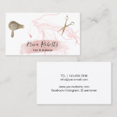 美しいガールヘア吹ズメイクアップアーティストヘアサロン 名刺 (正面/裏面)