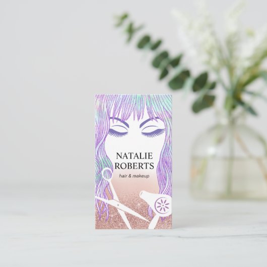 美しいガールヘア&メイクアップアーティストサロンアポイントメント 予約カード (スタンド正面)