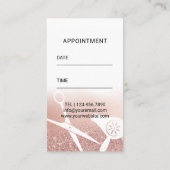 美しいガールヘア&メイクアップアーティストサロンアポイントメント 予約カード (裏面)