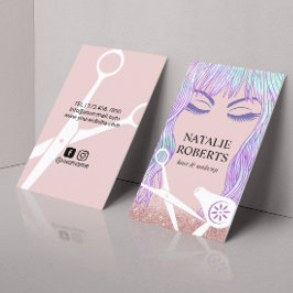 美しいガールヘア&メイクアップアーティストモダンサロン 名刺