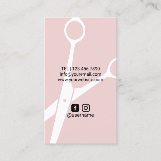 美しいガールヘア&メイクアップアーティストモダンサロン 名刺 (裏面)