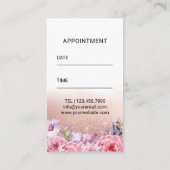 美しいガールメイクアップアーティストヘアサロンフローラ 予約カード (裏面)