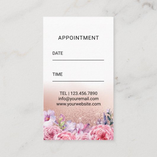 美しいガールメイクアップアーティストヘアサロンフローラ 予約カード (裏面)