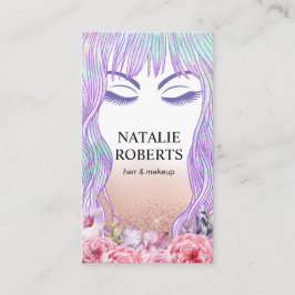 美しいガールメイクアップアーティストヘアサロンフローラ 予約カード