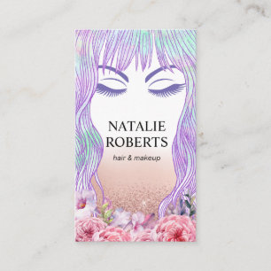 美しいガールメイクアップアーティストヘアサロンフローラ 予約カード