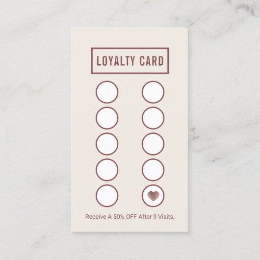 美しいガールメイクアップアーティスト&ヘアサロンロイヤリティ ロイヤリティカード (裏面)