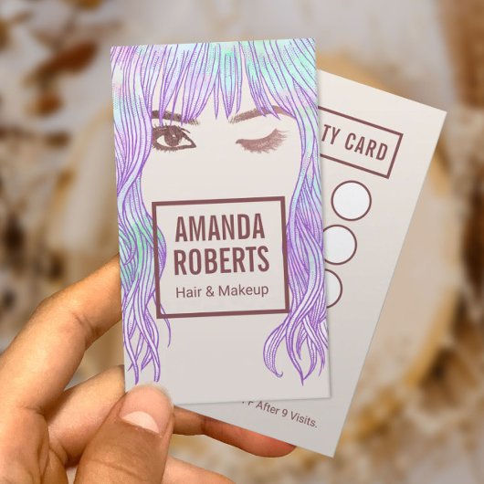 美しいガールメイクアップアーティスト&ヘアサロンロイヤリティ ロイヤリティカード