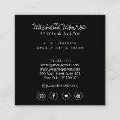 美しいガール美容師サロンファッションピンク スクエア名刺 (裏面)