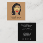 美しいガール美容師、ファッション、ブティックタン スクエア名刺 (正面/裏面)