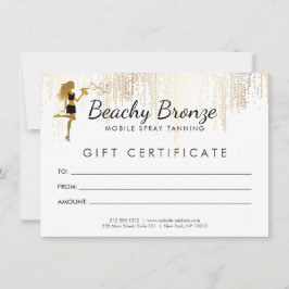 美しいガール金ゴールドブロンズ雨パターンギフトカード