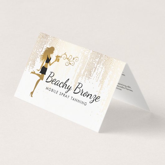 美しいガール金ゴールドブロンズ雨パターンスプレー日焼け (正面)