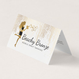 美しいガール金ゴールドブロンズ雨パターンスプレー日焼け