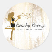 美しいガール金ゴールドブロンズ雨パターンスプレー日焼け ラウンドシール (正面)