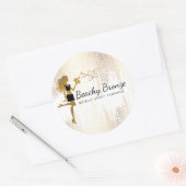 美しいガール金ゴールドブロンズ雨パターンスプレー日焼け ラウンドシール (封筒)