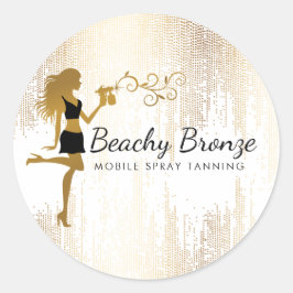 美しいガール金ゴールドブロンズ雨パターンスプレー日焼け ラウンドシール