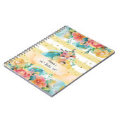 美しいキツネと花の女の子毎日の日記 ノートブック (左側)