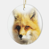 美しいキツネと雪冬至オーナメント セラミックオーナメント (左)
